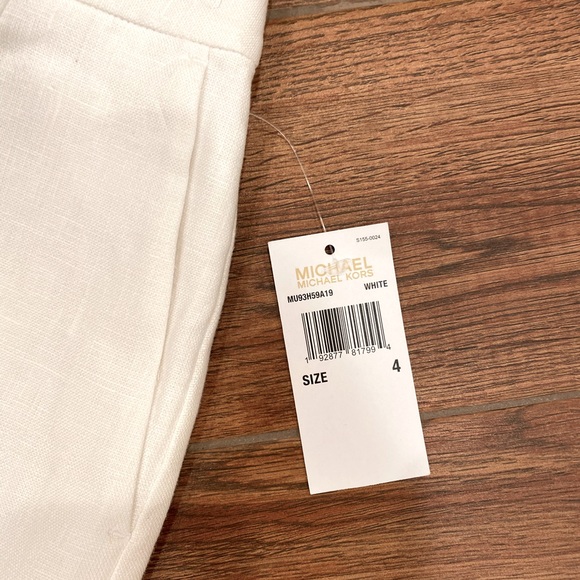 Micheal Kors White Linen Shorts Size 4 NWT ❤️ - Picture 8 of 8